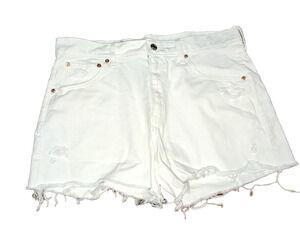 GAP White Distressed Denim Cutoff Shorts 31
